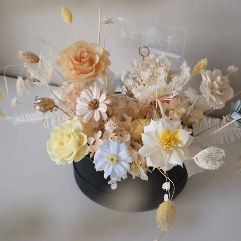永生花橘黃禮盒 中秋節禮盒 伴手禮 生日禮物 週年 企業合作