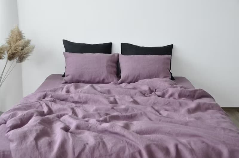 Mauve linen duvet cover / Softened linen / Comforter cover / Quilt cover