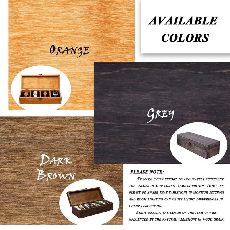 Personalized Watch Box for 4, 6, 8, 10 Watches - Custom Mens Jewelry Organizer