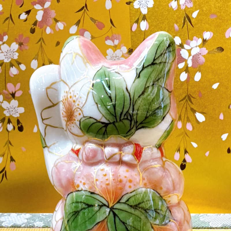 【櫻粉喜韻】日本清水燒招財貓 | 桃塗八重櫻
