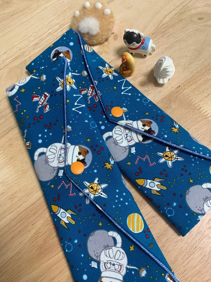 文青風環保純棉筷袋 外太空貓咪 閃耀藍 幸福滿滿 日本 潮物 收