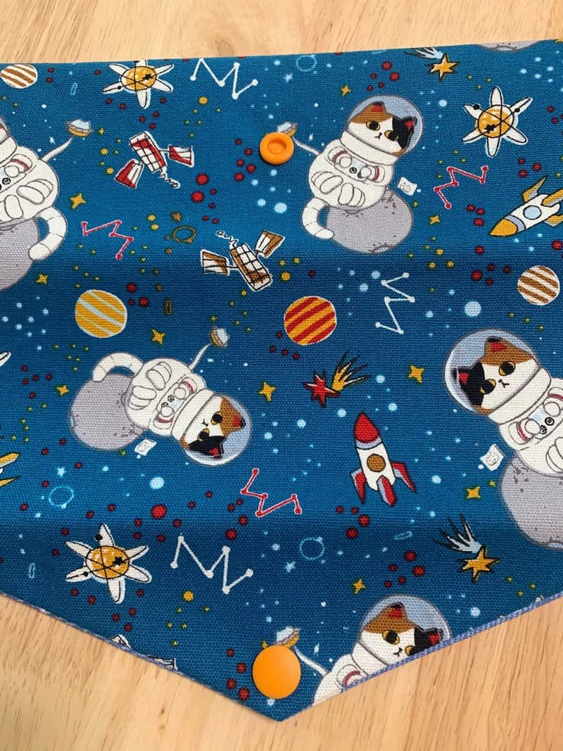 文青風環保純棉筷袋 外太空貓咪 閃耀藍 幸福滿滿 日本 潮物 收