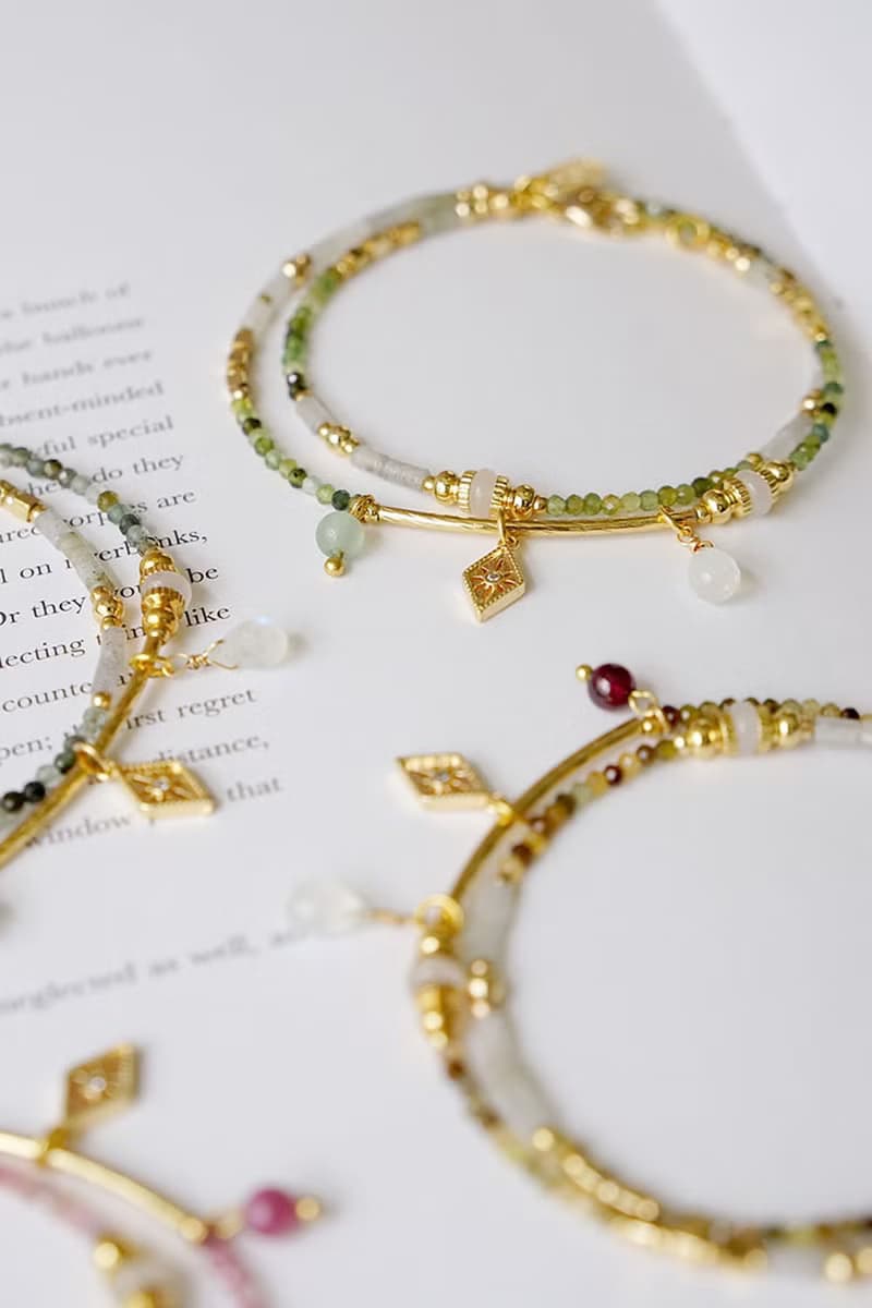 人緣 x 綠碧璽 石榴石 月光石 拉長石 母親節【克林姆的吻】手鍊