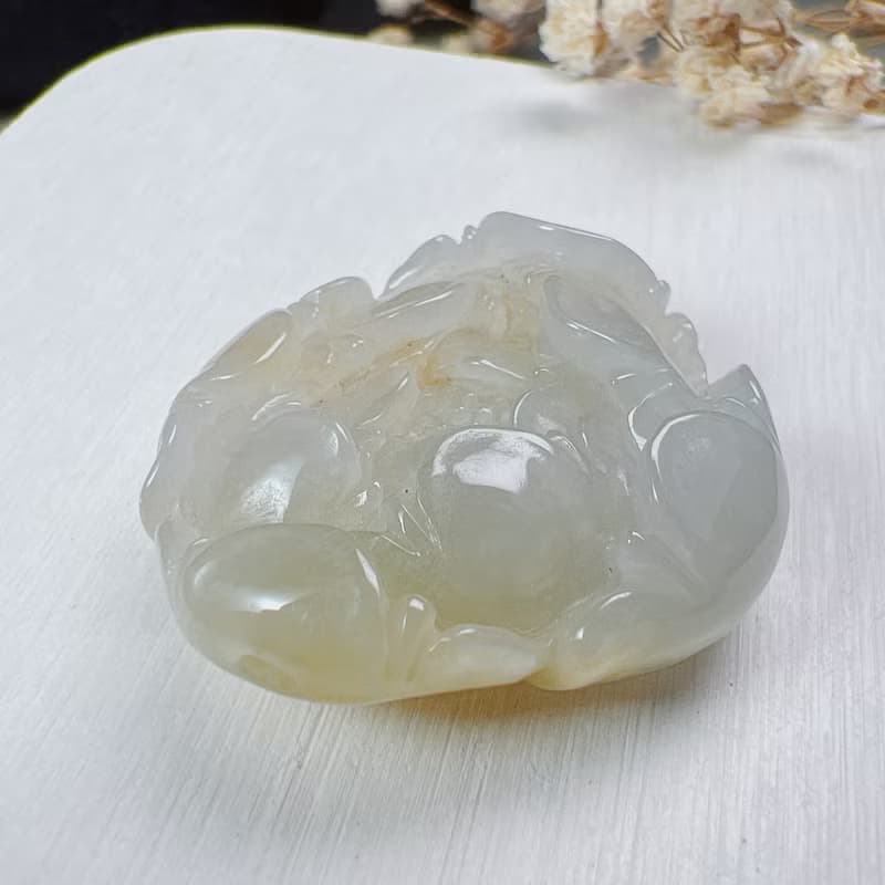 冰飄黃翡翠牡丹花 | 天然緬甸A貨翡翠 | 送禮