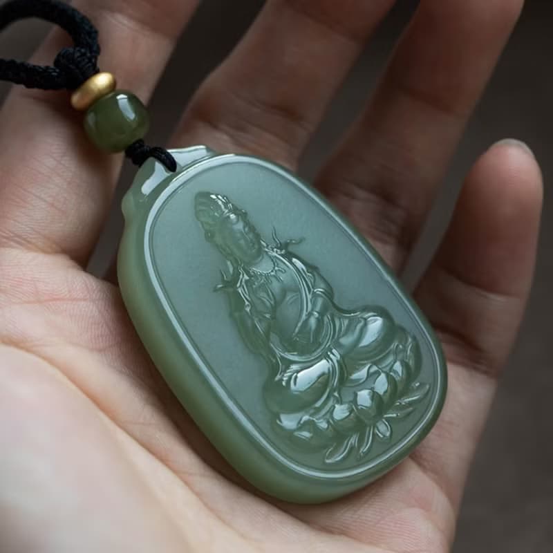 天然和田玉觀音吊墜