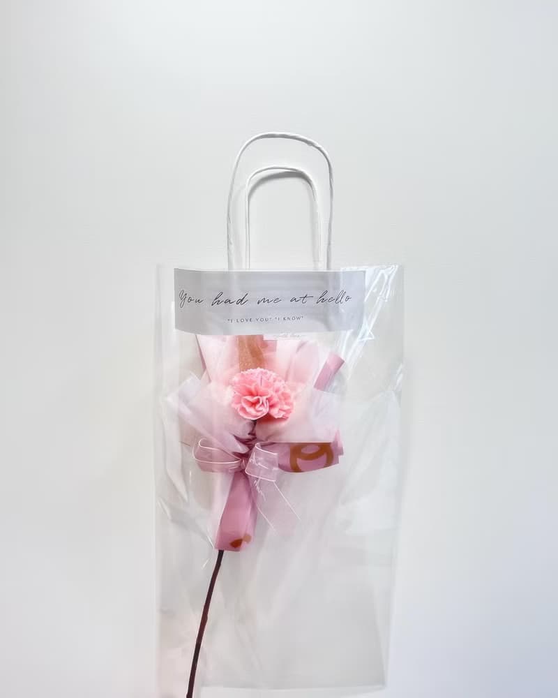 現貨48hr出貨   附贈透明提袋 小香風溫馨康乃馨花束/母親節禮物