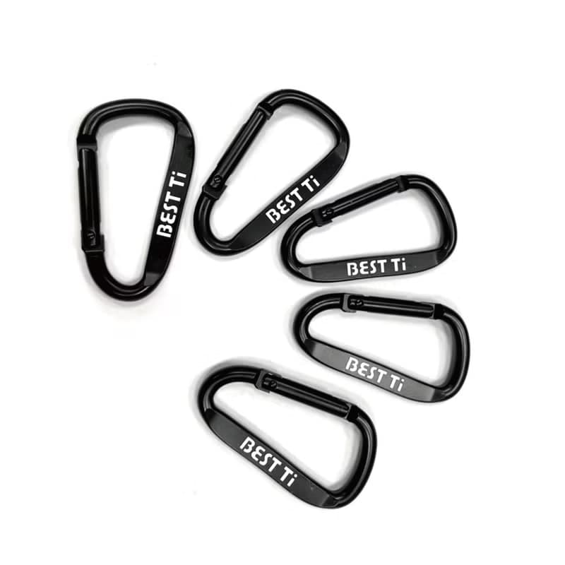 D扣 掛勾 萬用扣 金屬配件 鋁合金 質感黑 一入