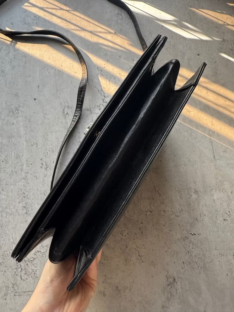 中古美品 Lanvin 浪帆 菱格紋真皮風琴包 斜背包 腋下包 法國製