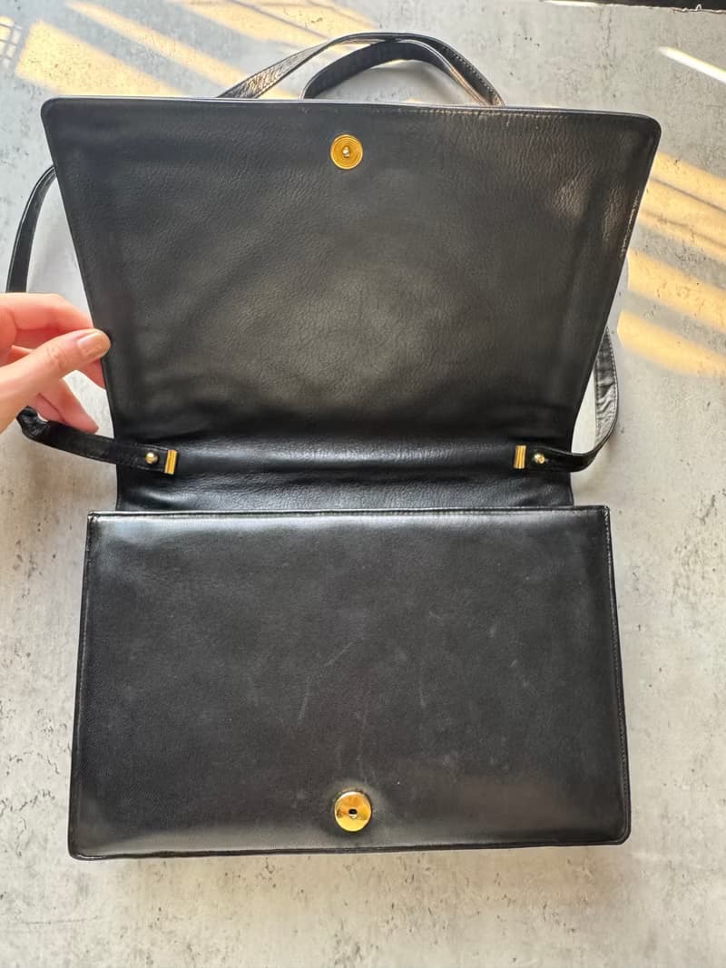 中古美品 Lanvin 浪帆 菱格紋真皮風琴包 斜背包 腋下包 法國製