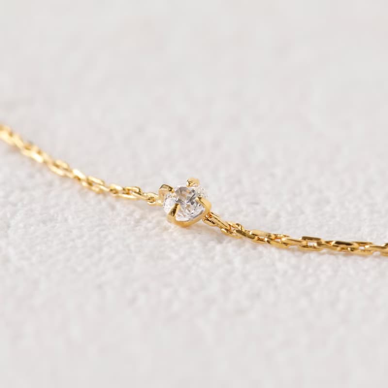 petit zirconia bracelet GD ニッケルフリープチフィットブレスレット　着脱簡単　キュービックジルコニアブレスレット　ゴールド