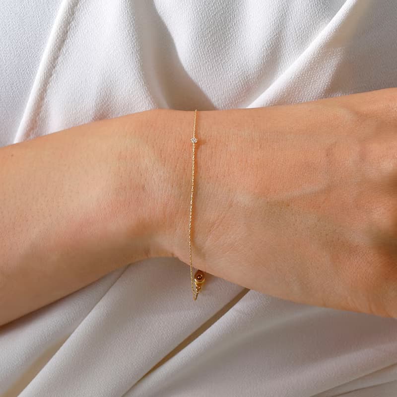 petit zirconia bracelet GD ニッケルフリープチフィットブレスレット　着脱簡単　キュービックジルコニアブレスレット　ゴールド