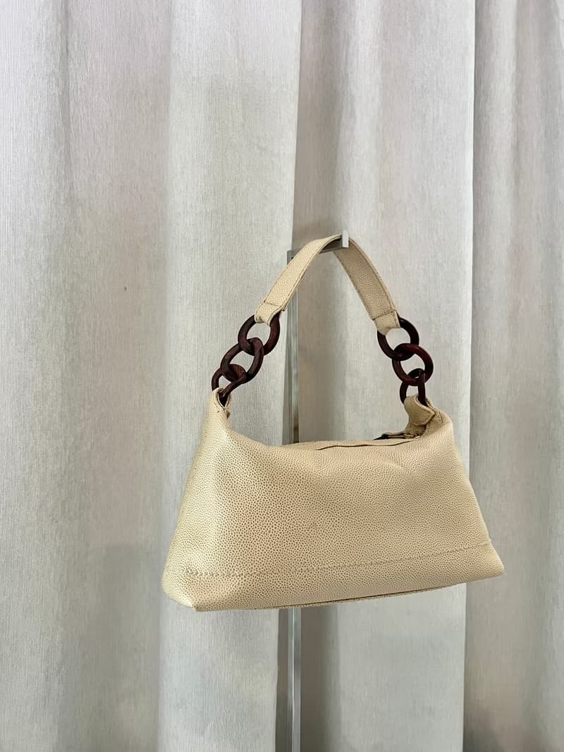 Chanel hobo bag 獨特罕有木質連接手袋啡黃色肩背側背孭包
