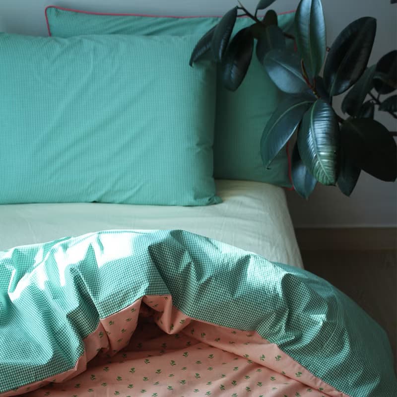 Made in korea Pink green Cotton bedding set, S D Q K size duvet cover set  被套組
