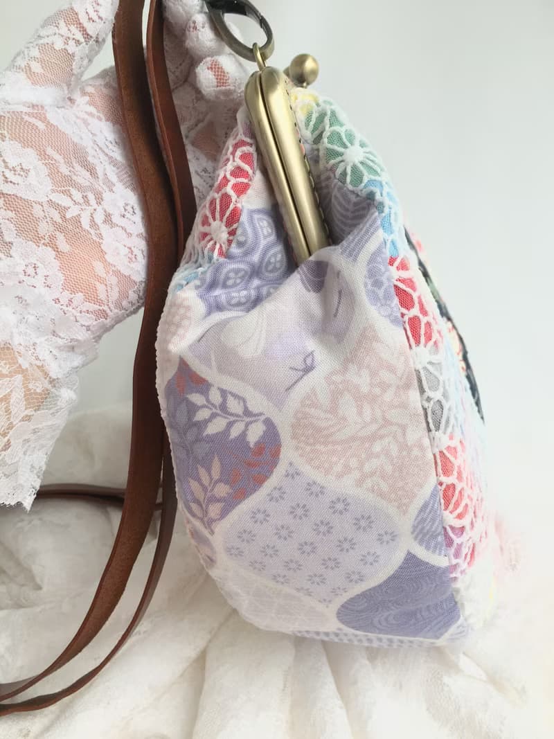 拼布 吻鎖口金包包 斜背 側背 單肩包 風車