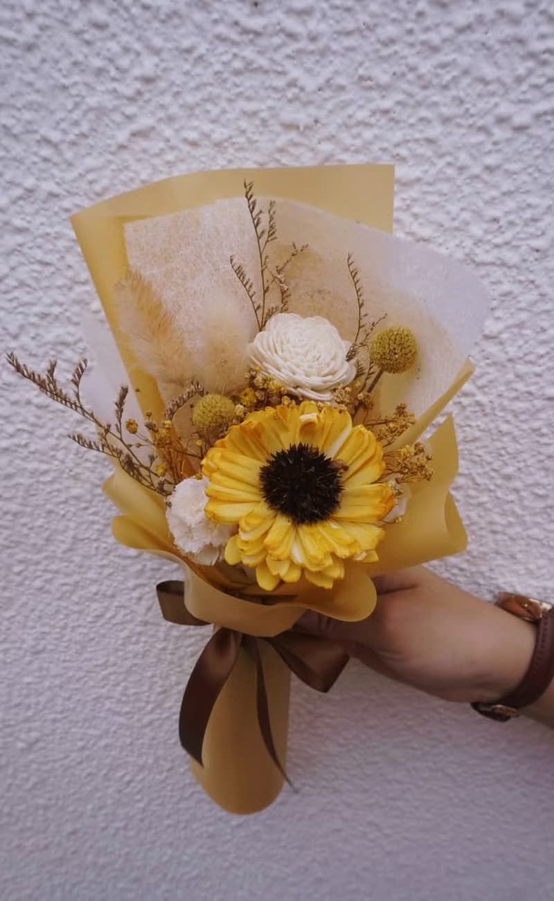 太陽花向日葵花束  附提袋