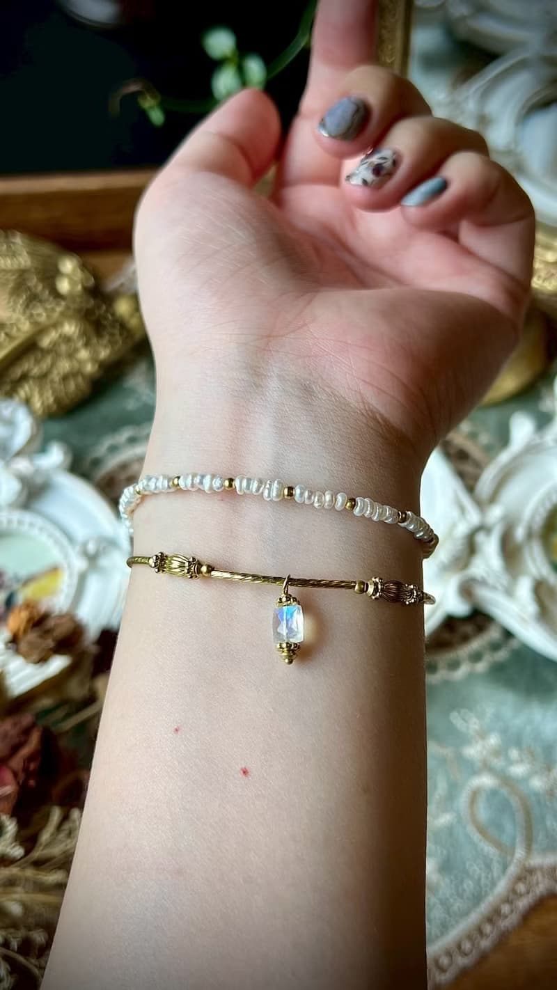 -少女心事 -天然水晶手鏈/黃銅手鍊