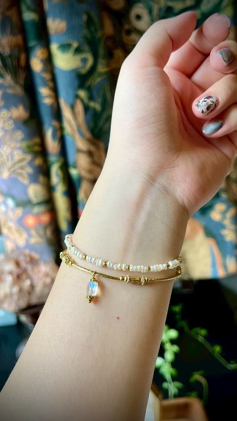 -少女心事 -天然水晶手鏈/黃銅手鍊