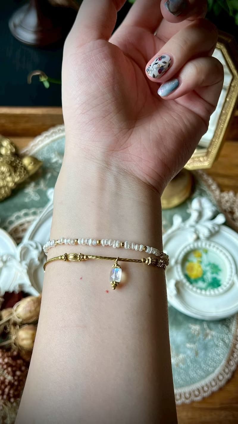 -少女心事 -天然水晶手鏈/黃銅手鍊