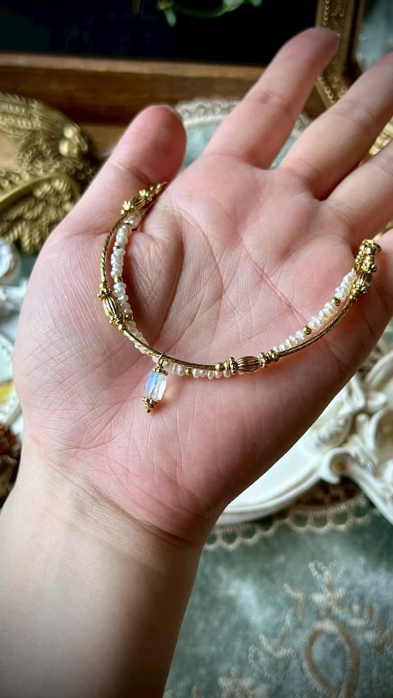 -少女心事 -天然水晶手鏈/黃銅手鍊