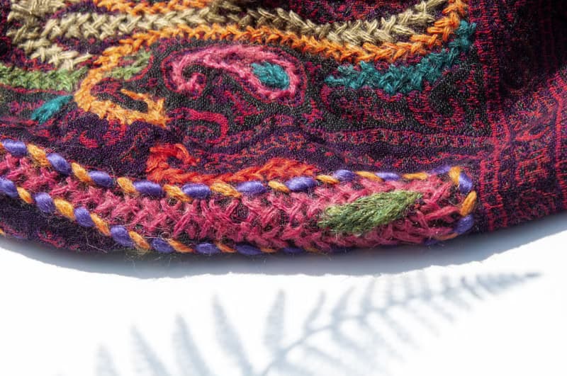 喀什米爾Cashmere/水煮羊毛披肩/針織圍巾/刺繡圍巾/羊絨披巾-花