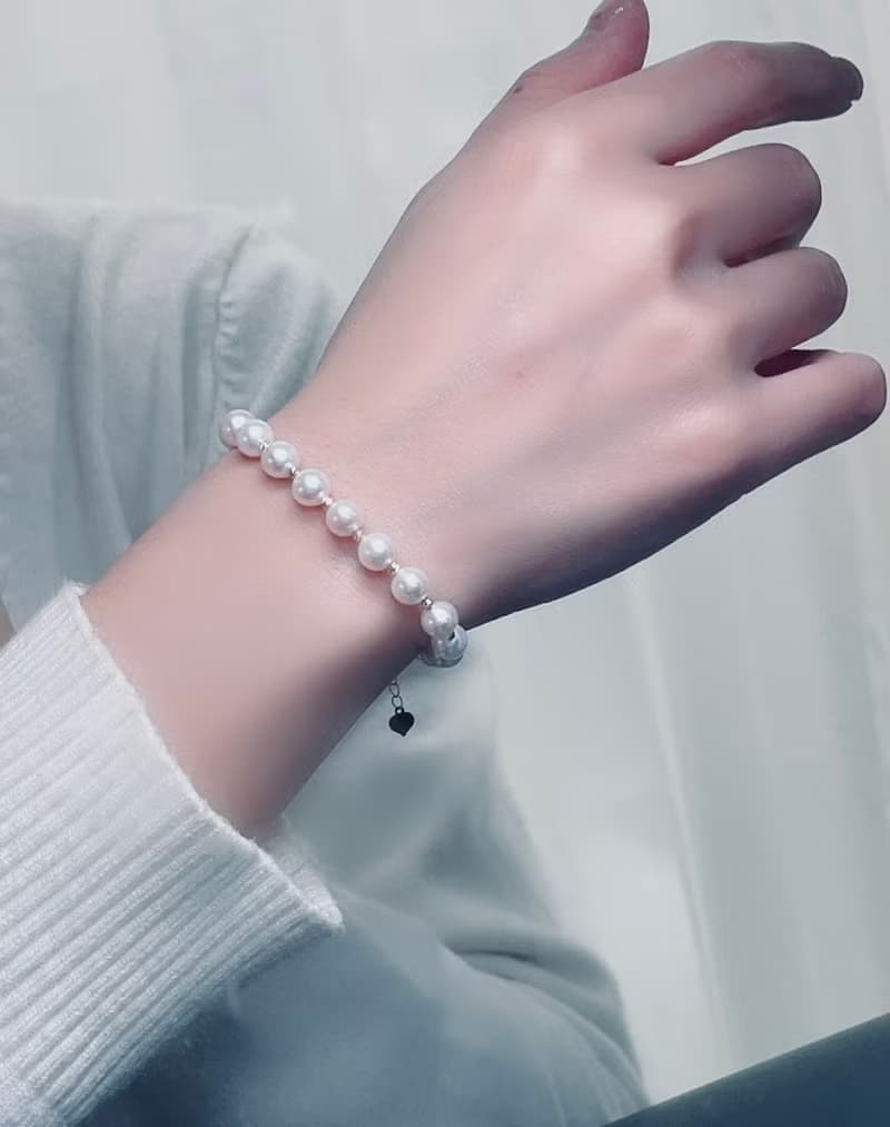 流光星夜曲小米珠手作淡水珍珠手環真珠手鍊18K金手鍊珍珠項鍊