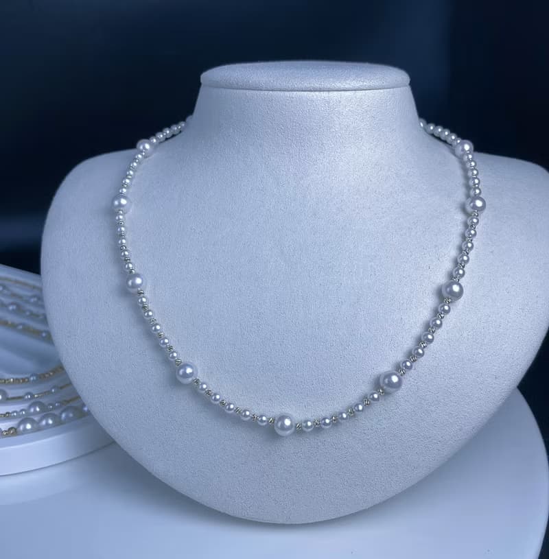 流光星夜曲小米珠手作淡水珍珠手環真珠手鍊18K金手鍊珍珠項鍊