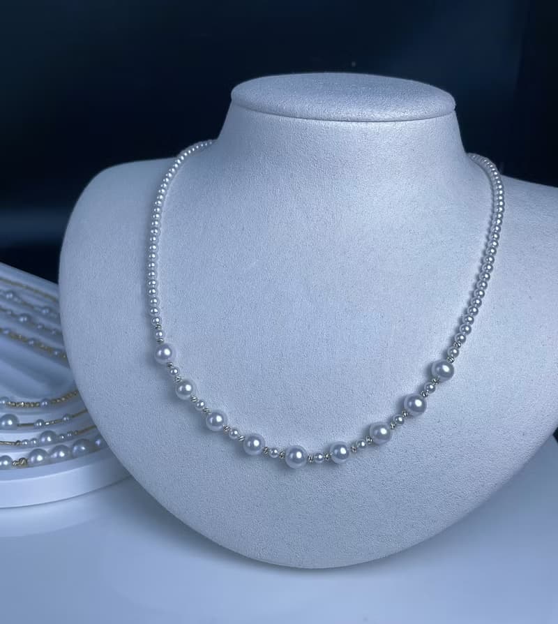 流光星夜曲小米珠手作淡水珍珠手環真珠手鍊18K金手鍊珍珠項鍊