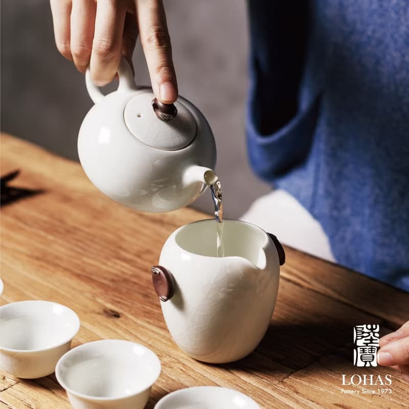 陸寶 泉石印象茶組 1壺1海6杯 青瓷冰裂 茶具組 茶器