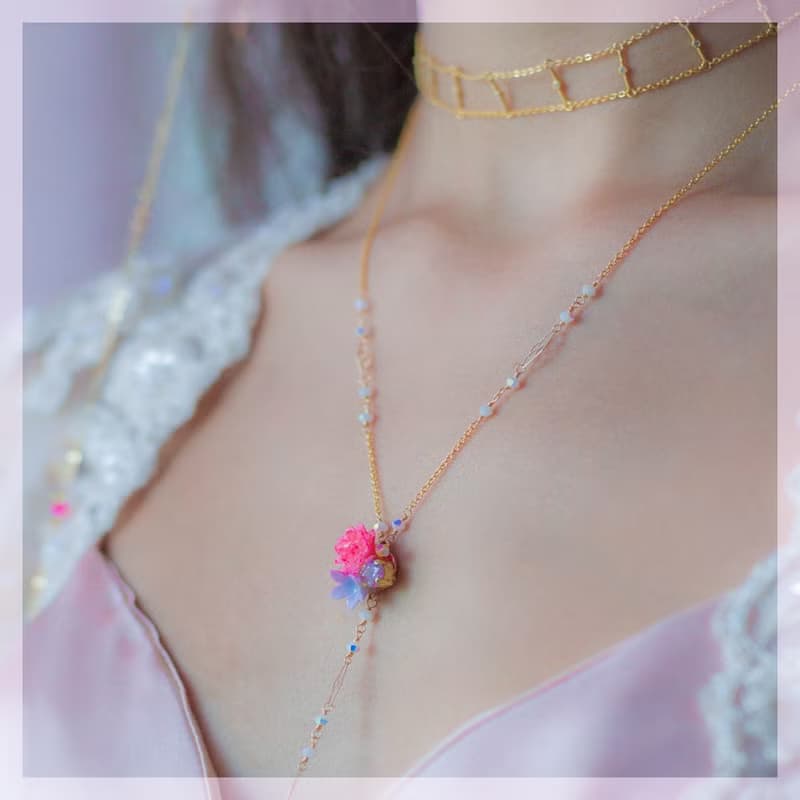 Zinnia : 百日草半花球項鍊 - Pamycarie 手工製作飾品