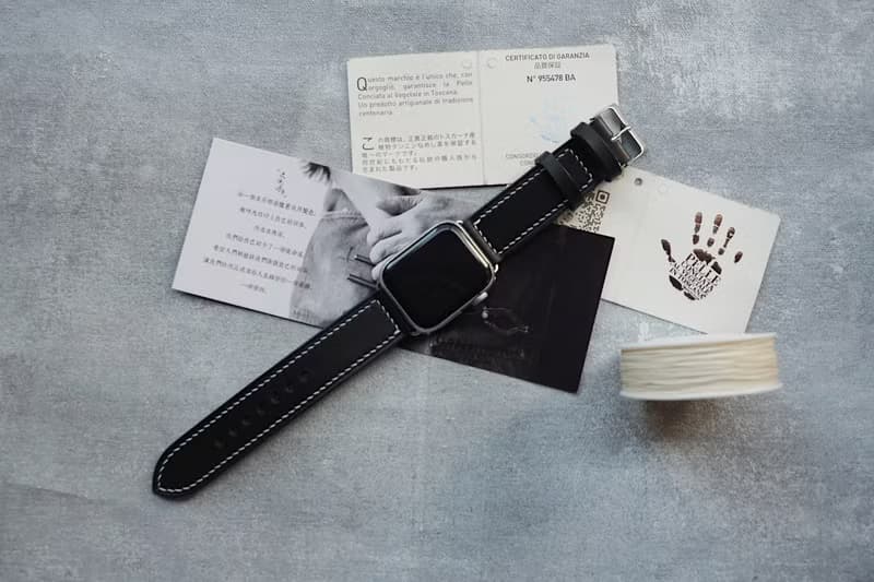 黑色蘋果Applewatch錶帶Ultra錶帶 手工牛皮刻字禮物 訂製顏色
