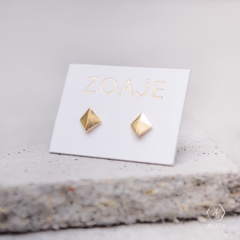 Zoaje INDIA 耳釘耳飾 14k純金黃金 迷你款 極簡 基礎百搭款 精緻