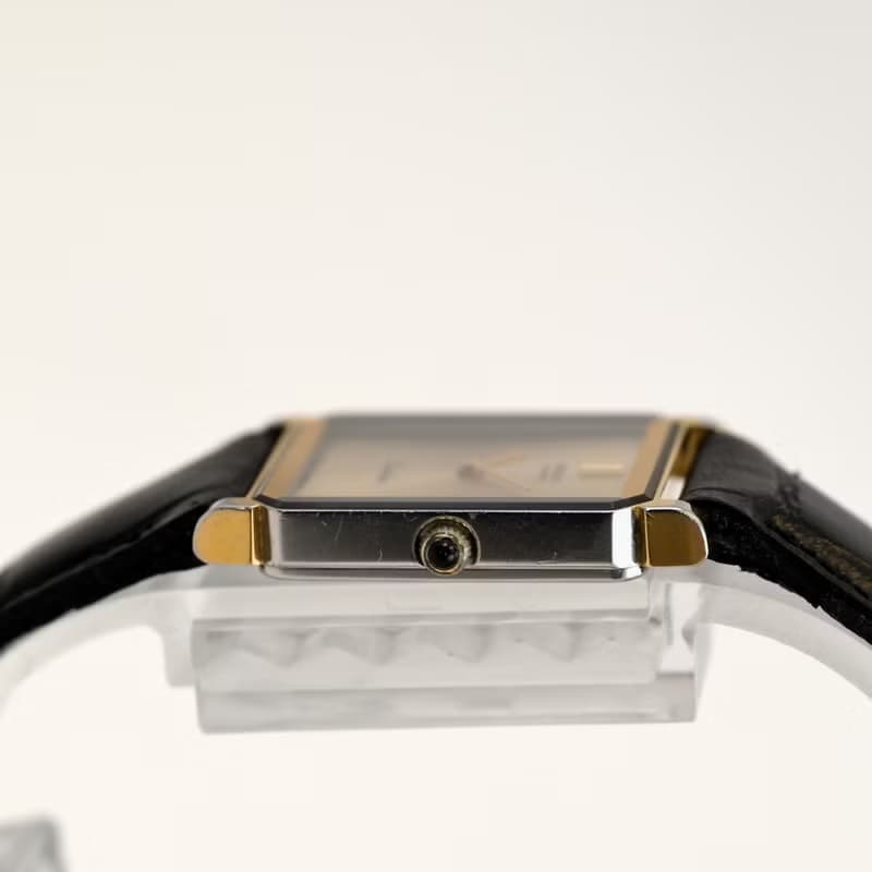 SEIKO EXCELINE 女性用腕時計 QUARTZ 19mm Gold Tank Shape Case Ref.1220-5090 手錶 古董錶