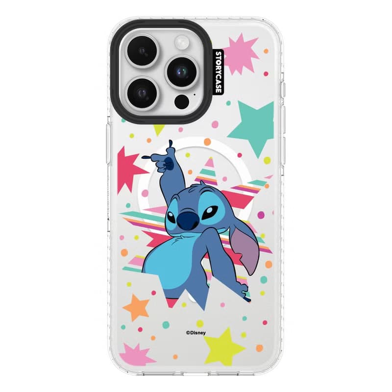 閃亮亮 - 派對中的史迪奇 iPhone 手機殼 透明磁吸保護殼 Magsafe