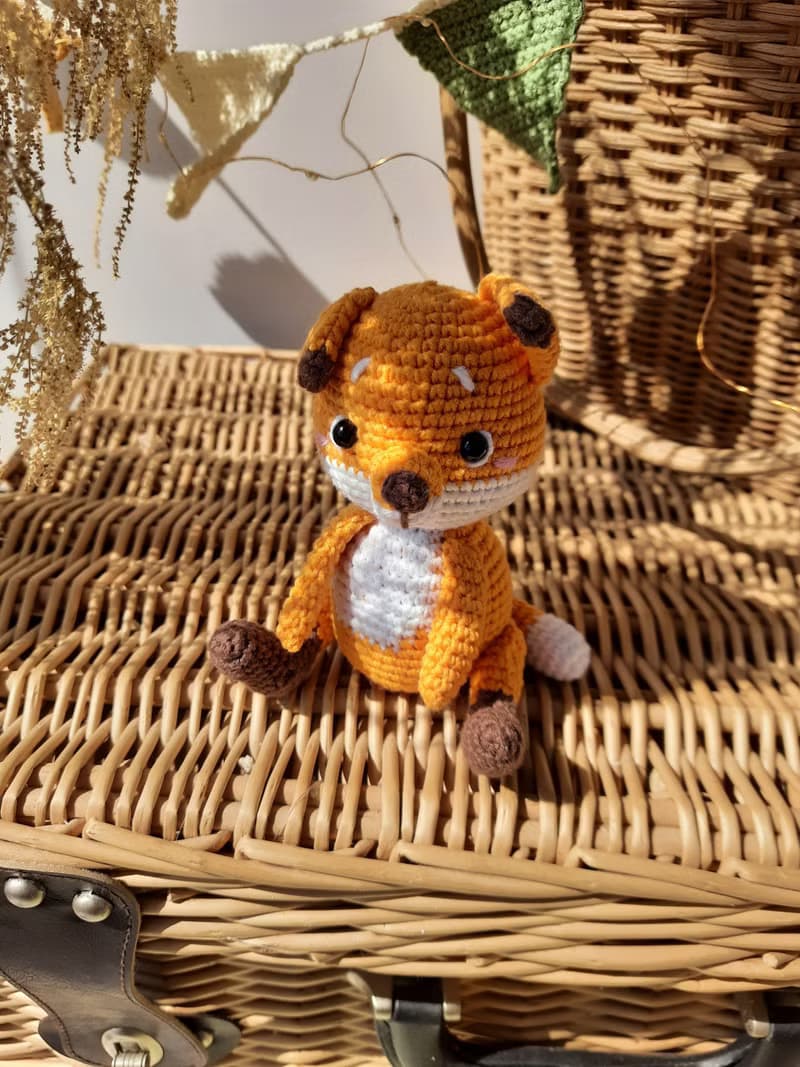 Little prince and fox. Stuffed dolls. Crochet fairytale toys. Prince doll fox