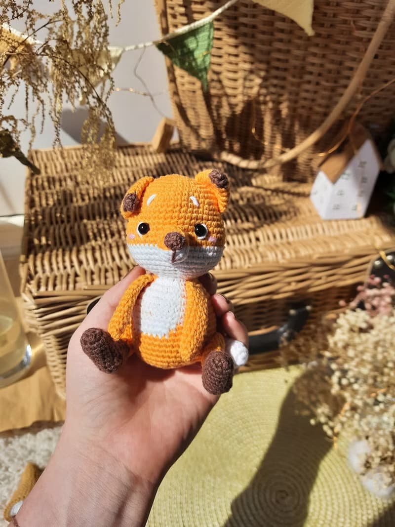 Little prince and fox. Stuffed dolls. Crochet fairytale toys. Prince doll fox
