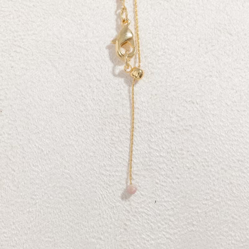 【天蠍座生日石】粉晶 Rose Quartz 天然石項鍊 韓國製造