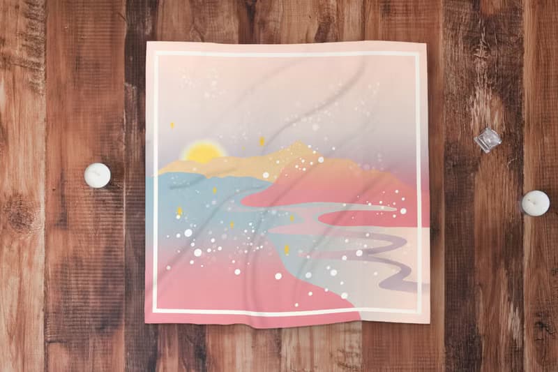【眾山・日出】雪紡大方絲巾87×87cm | 方巾 領巾 髮飾