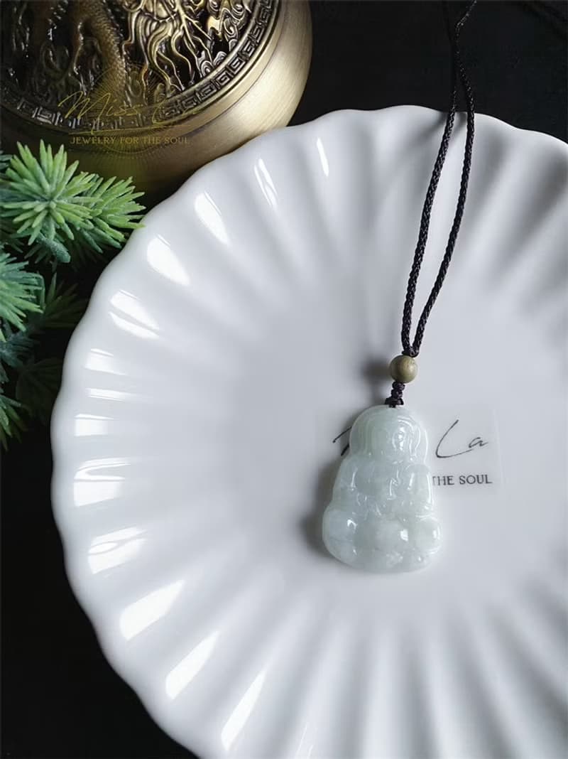 天然緬甸玉翡翠 觀音 菩薩 禮物 玉墜 項鍊 吊飾 保平安 健康