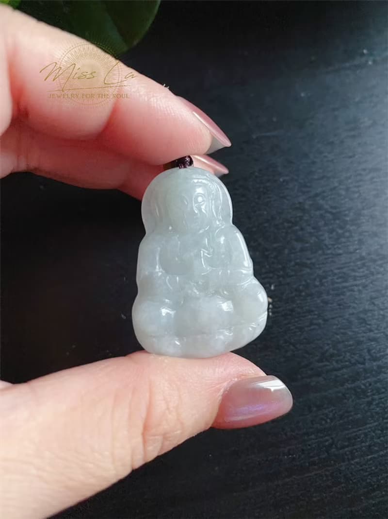 天然緬甸玉翡翠 觀音 菩薩 禮物 玉墜 項鍊 吊飾 保平安 健康
