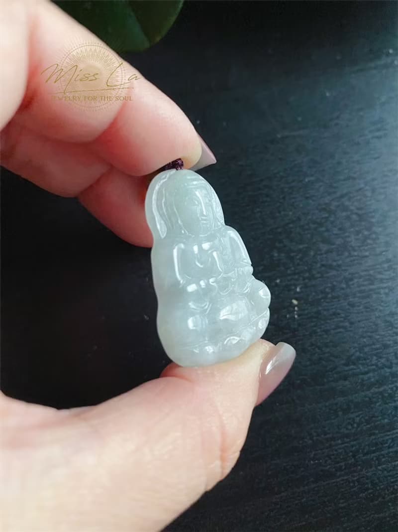 天然緬甸玉翡翠 觀音 菩薩 禮物 玉墜 項鍊 吊飾 保平安 健康