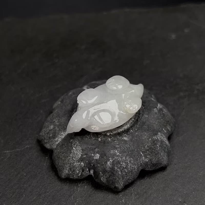白翡翡翠甲魚擺件 | 天然緬甸玉A貨翡翠 | 送禮