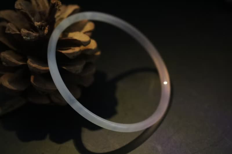 半城山水漸變玉手鐲圓條細款鐲子禮盒裝