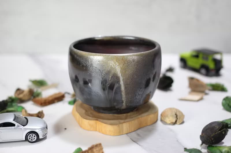 【送禮好物】290ml 柴燒 天目釉 手拉坯茶碗 茶杯 鶯歌葉敏祥作
