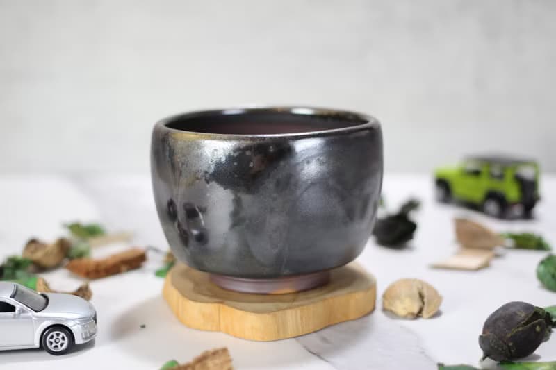 【送禮好物】290ml 柴燒 天目釉 手拉坯茶碗 茶杯 鶯歌葉敏祥作