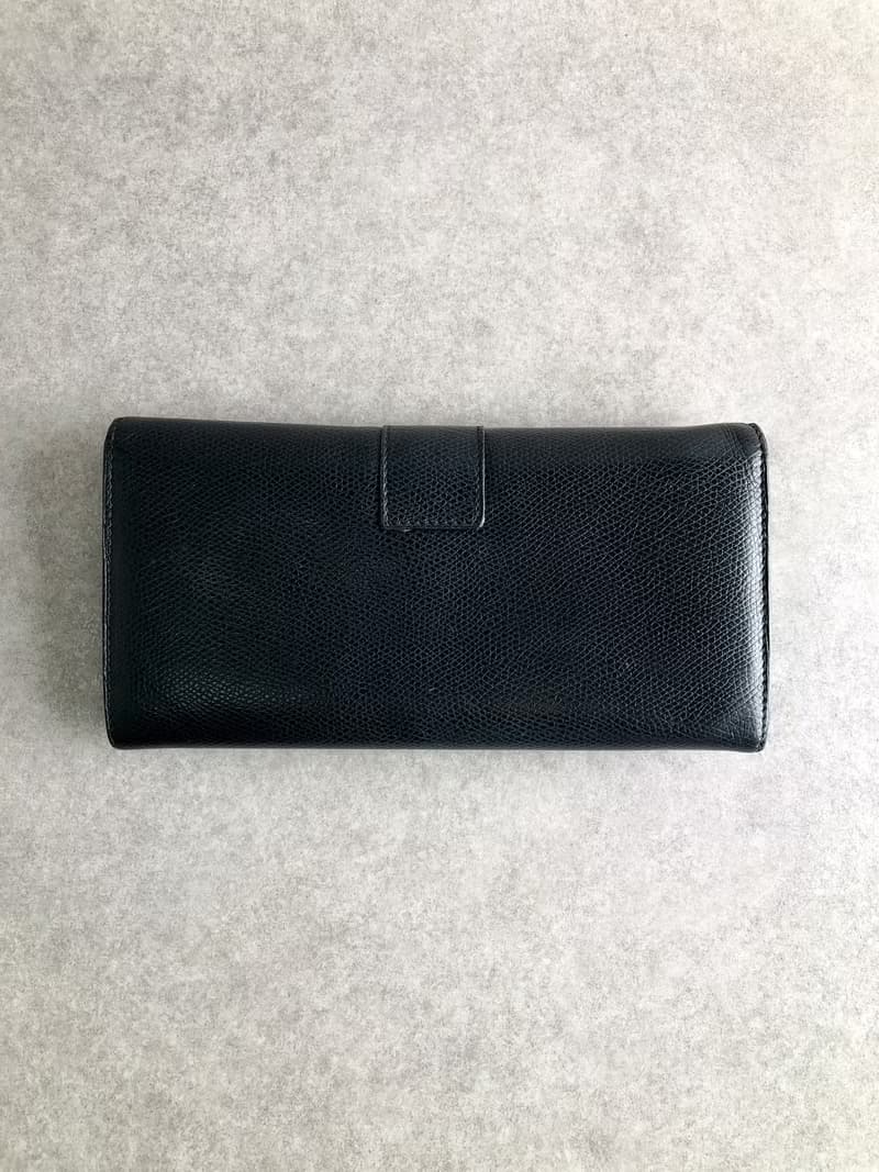 【 日本直送　名牌中古包 】CELINE セリーヌ 財布 ブラック ロゴ レザー 長財布 vintage ヴィンテージ オールド sfeijm