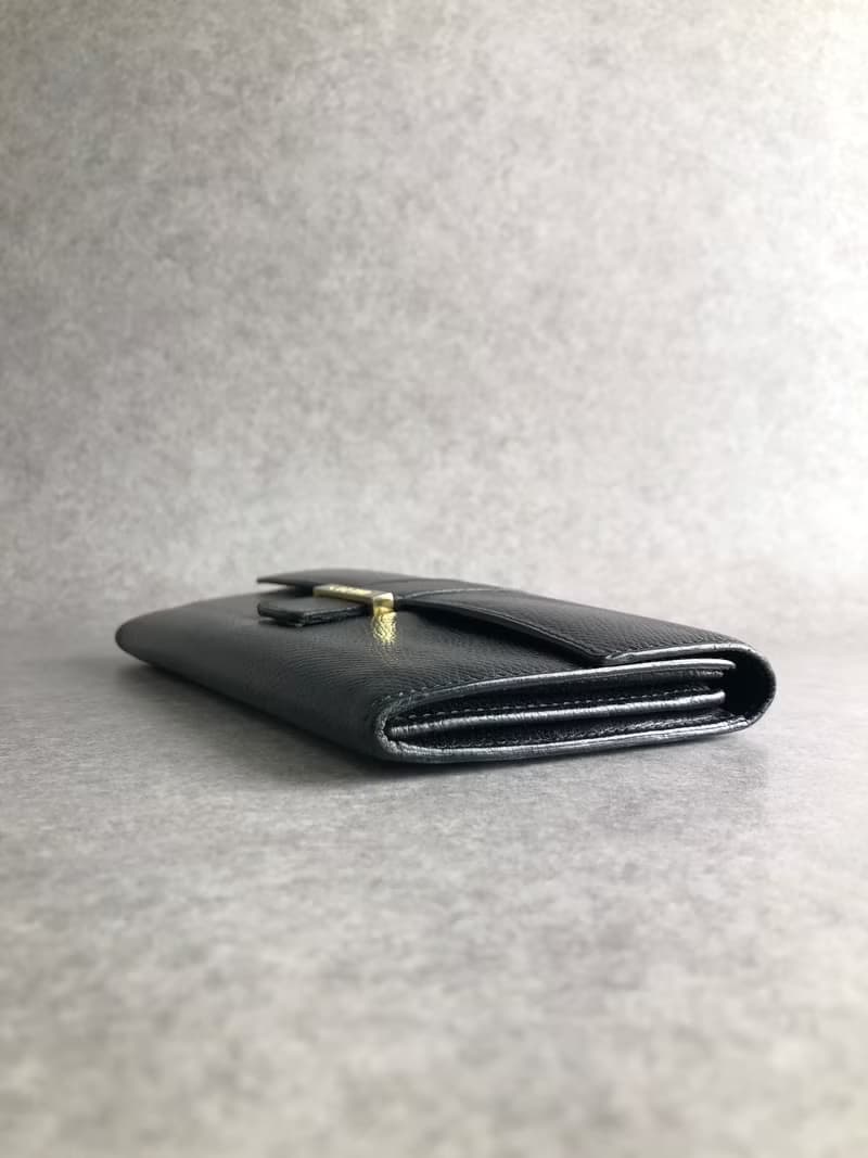 【 日本直送　名牌中古包 】CELINE セリーヌ 財布 ブラック ロゴ レザー 長財布 vintage ヴィンテージ オールド sfeijm