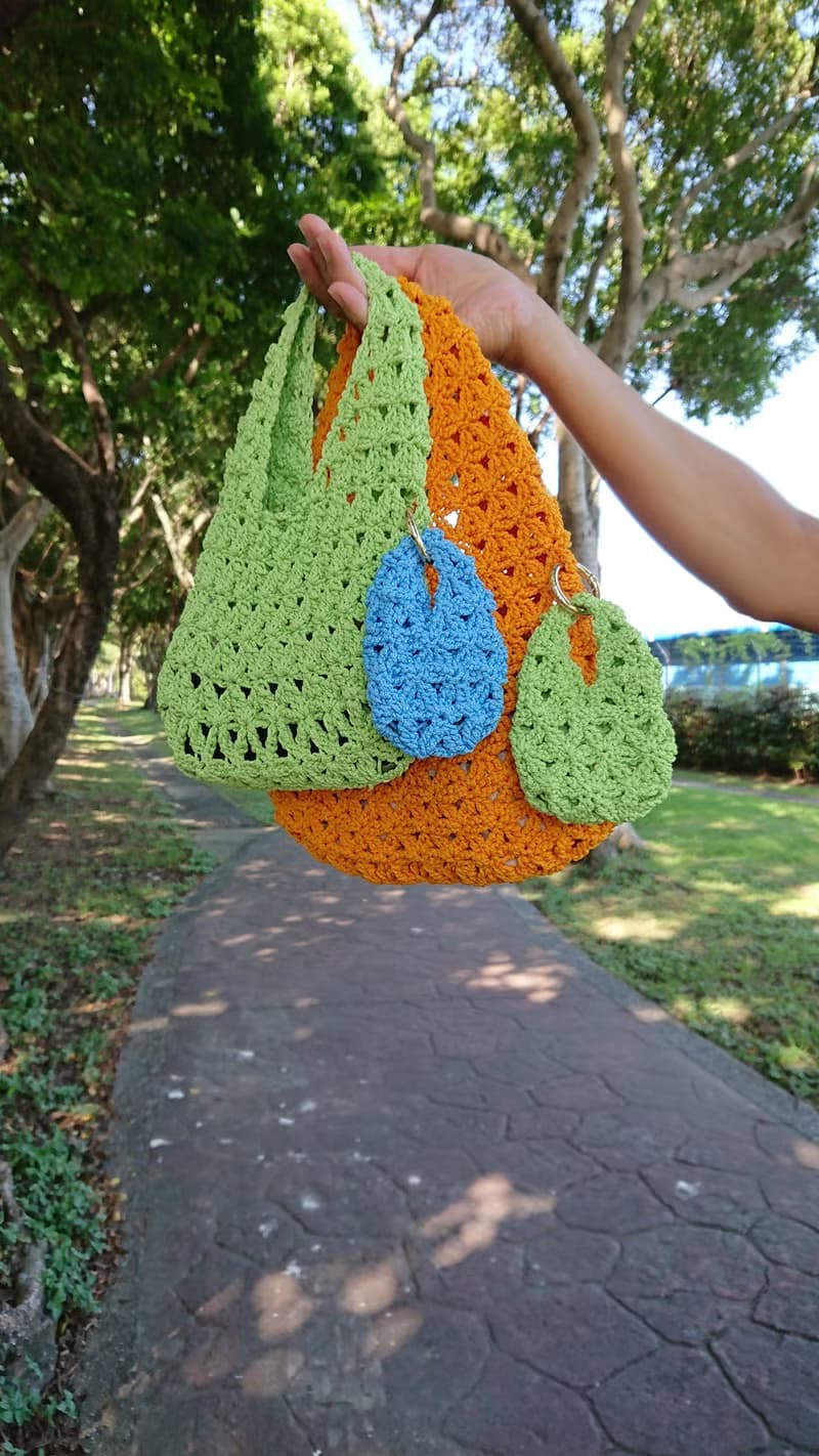 現貨 原創手工編織包/朵朵隨手袋/朵朵腋下包/朵朵吊飾