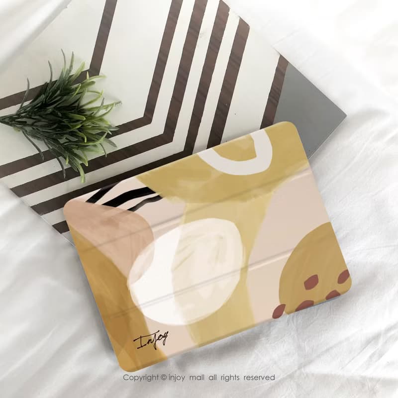 【平板保護套】奶茶色的慵懶 iPad case 皮革平板保護殼