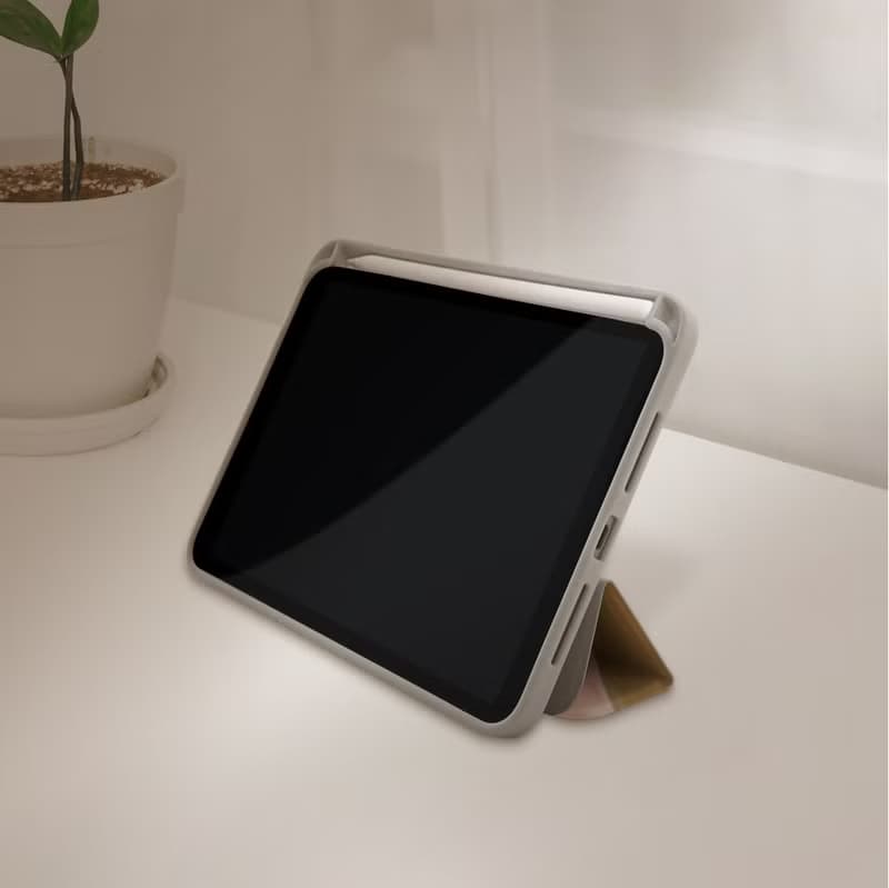 【平板保護套】奶茶色的慵懶 iPad case 皮革平板保護殼