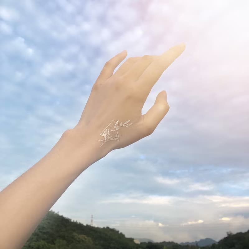 幾何花1 -2入紋身貼紙 原創手繪設計